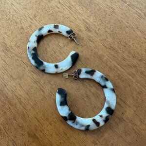 Madewell tortoise brown hoop earrings